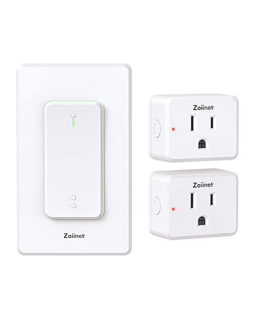 Zoiinet 2-Gang Remote Control Outlet Plug Switches, Upgrade Dual Switch Design by Zoiinet