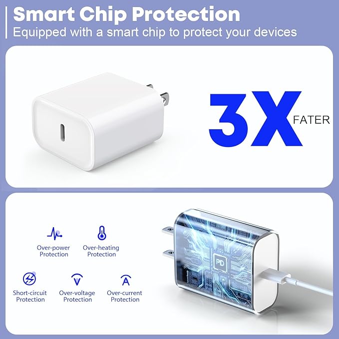 Fast Charger for iPhone 17/16/15 Charger, 10FT Extra Long Fast Charging 3Pack - Image 4