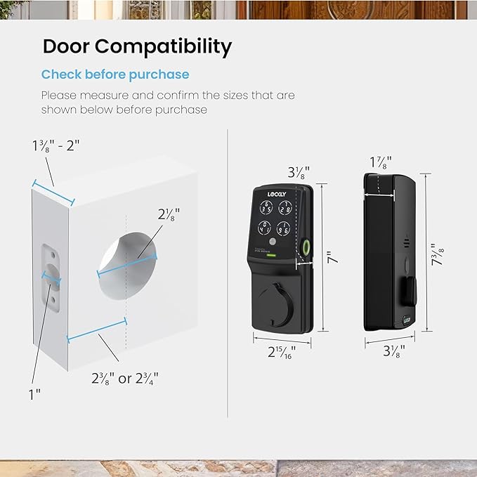 Lockly Secure Pro Deadbolt, Wi-Fi Smart Lock, Keyless Entry Door Lock, Smart - Image 8