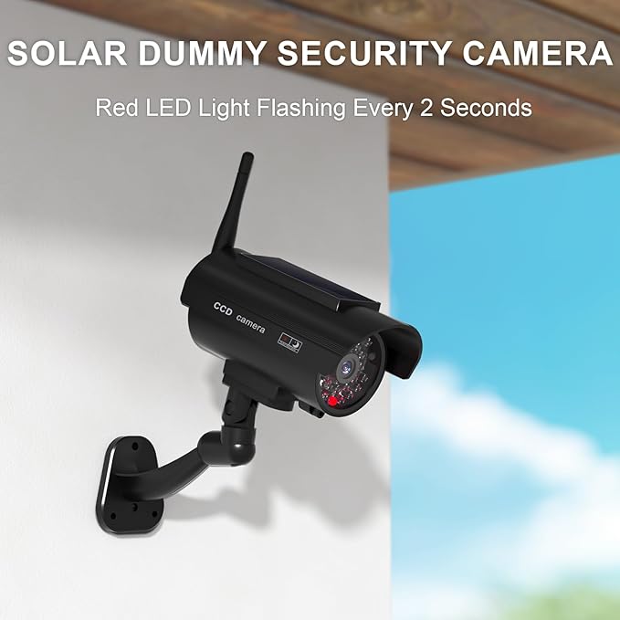 WALI Dummy Fake Camera, Solar Powered Fake Security Camera - Image 7