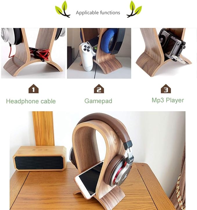Headphone Stand Wood, Headset Stand - Image 5