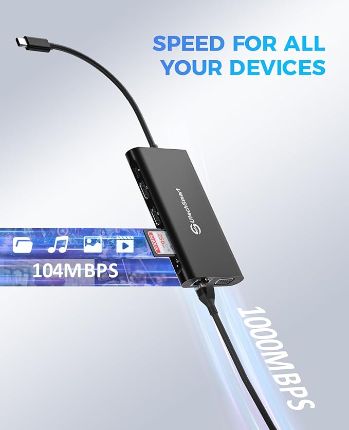 UtechSmart Triple Monitor USB-C Laptop Docking Station - Image 5
