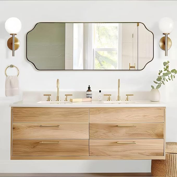 ANDY STAR 18" x 48" Full Length Wall Mirror, Large Brushed Gold Bathroom Mirror - Image 7