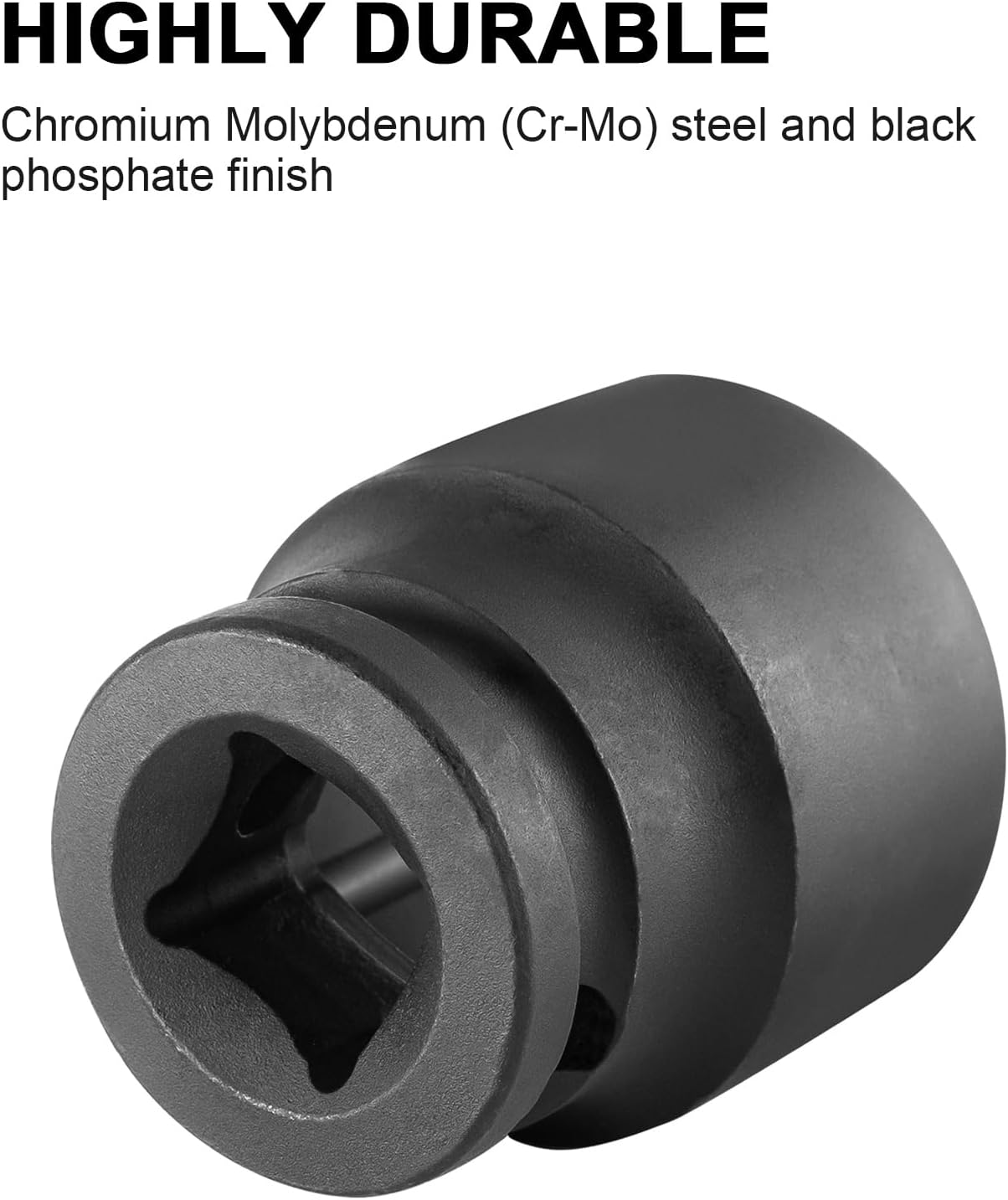 MAXPOWER 1/2" Drive 24mm Standard Impact Socket, Heat-Treated Chrome Molybdenum Steel, 6-Point Design, Metric