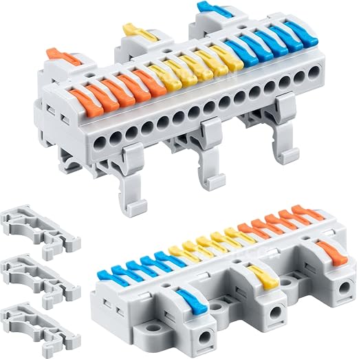 JANDECCN 4pcs DIN Rail Terminal Blocks, DIY Splicing Wire Connectors by JANDECCN