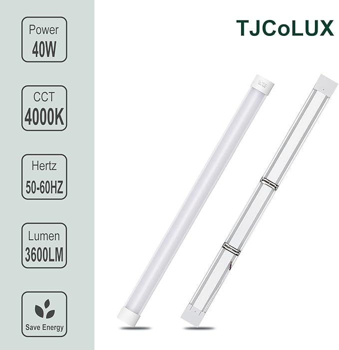 colmeguna 4 Packs 4FT LED Batten Light, Ultra-Thin Slim Ceiling Surface Mounted - Image 4