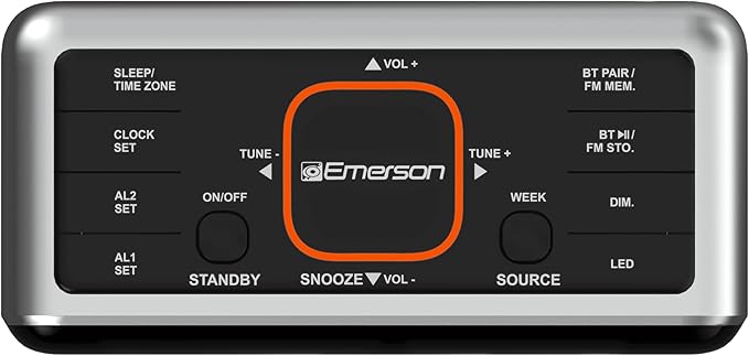 Emerson CKS1521 SmartSet Bluetooth Dual Alarm Clock Radio - Image 4