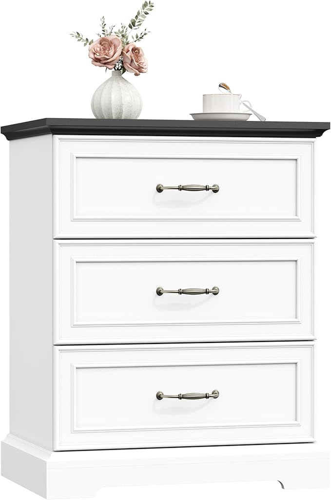 Nightstand Set of 2, Rustic Farmhouse Wood Small Dresser, Bedside Table - Image 8