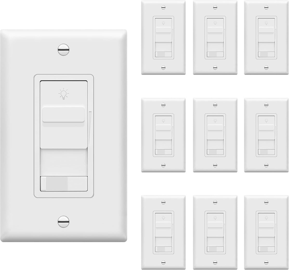 TOPGREENER Dimmer Light Switch for 200W Dimmable LED/CFL Lights, Single