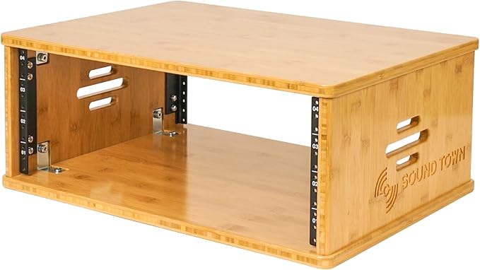Sound Town DIY 4U Solid Bamboo Studio Rack w/ 14.2" Depth, Ventilation - Image 4