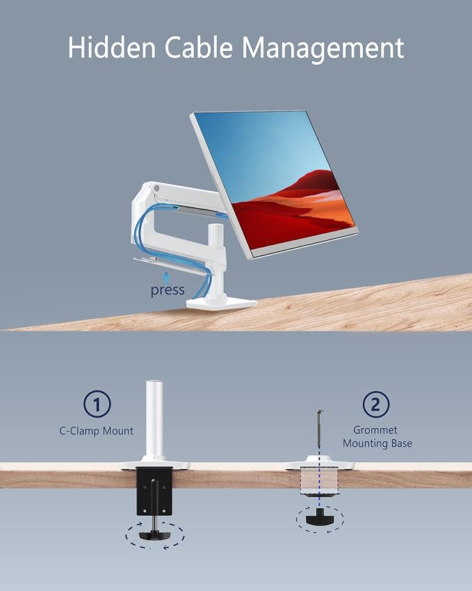 Ergounion Single Monitor Arm Desk Mount, Holds Screens up to 40 Inches and 25 - Image 6
