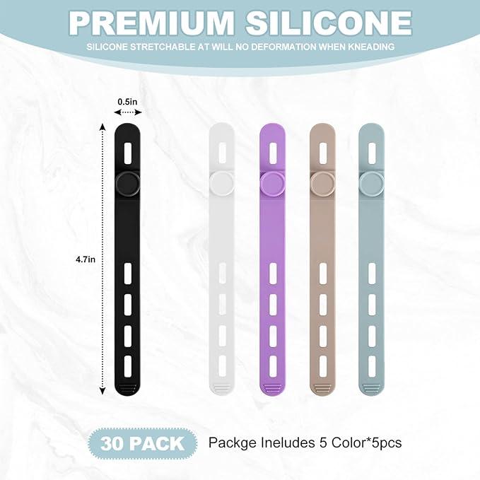 15 Pcs Cable Ties ，Silicone Cable Ties, Reusable Cord Organizer - Image 2