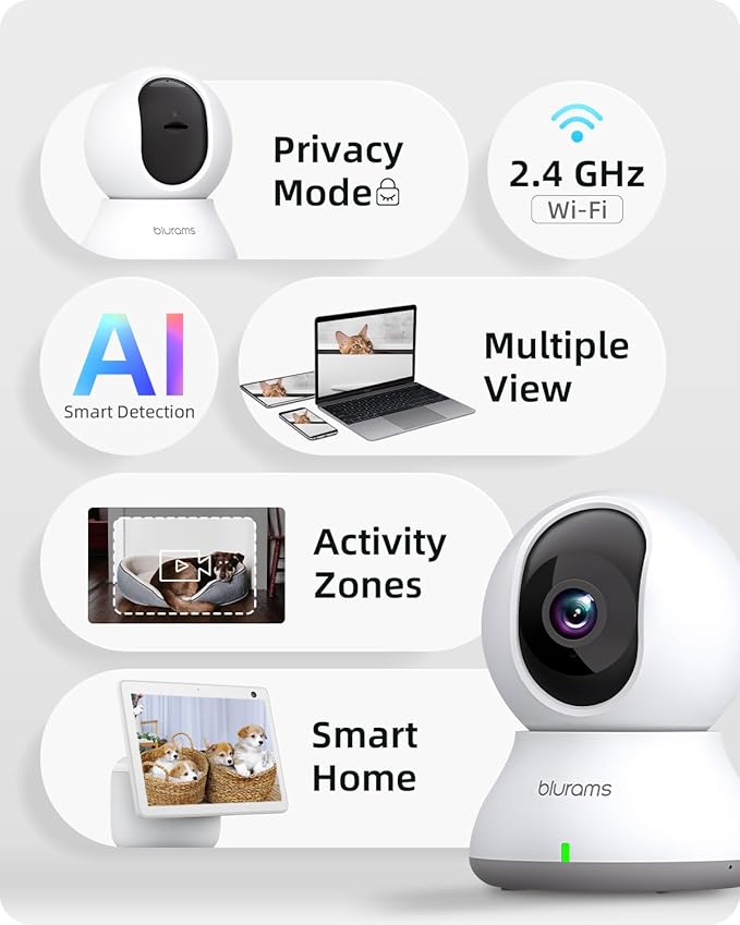 blurams Security Camera 2K, Baby Monitor Dog Camera 360-degree - Image 6