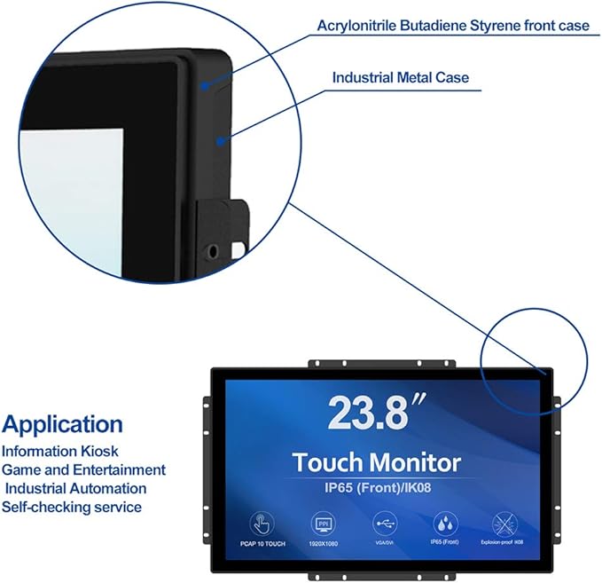 GreenTouch 23.8 Inch 10 Points Open Frame PCAP Touchscreen Monitor - Image 2