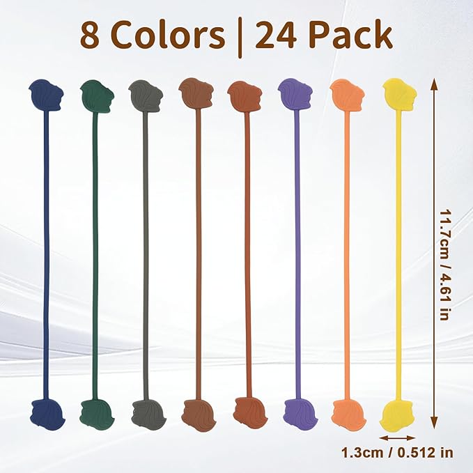 SOLIDATOR Fun Squirrel Magnetic Cable Ties – 24 Pack, Reusable Silicone Cord - Image 7