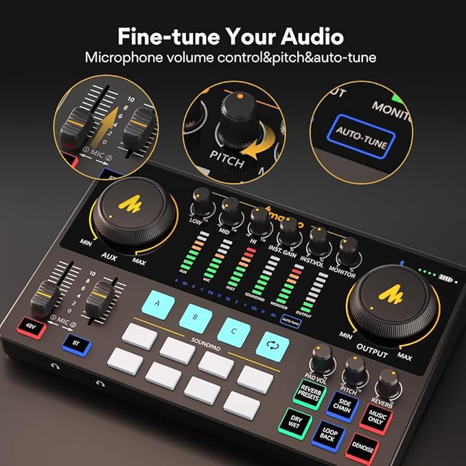 MAONO Audio Interface, MaonoCaster 10-Channel Podcast mixer - Image 7