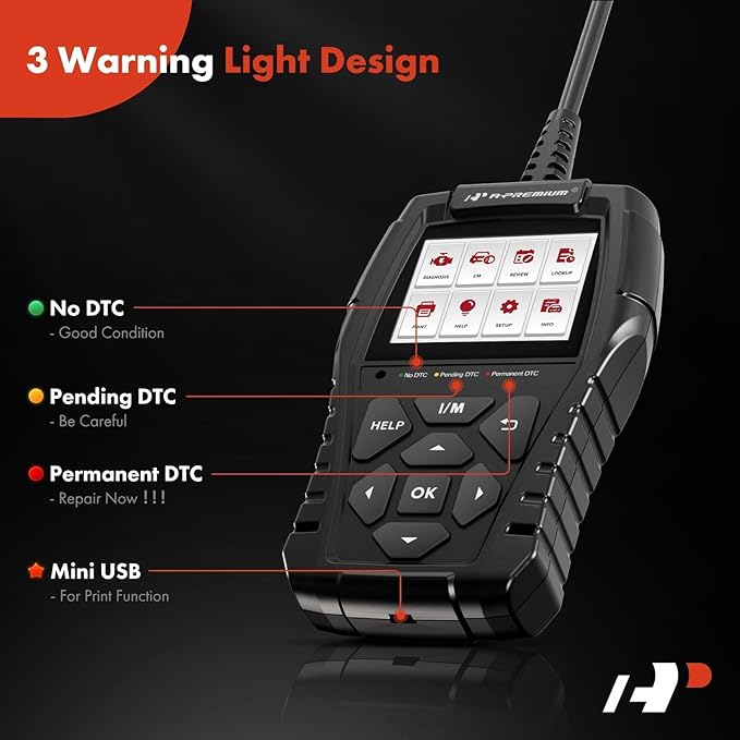 A-Premium AD200 Professional OBD2 Scanner Car Diagnostic Tool, OBDII EOBD Code - Image 3