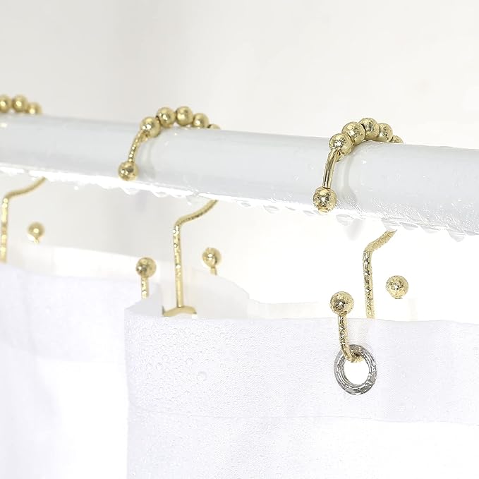 Goowin Shower Curtain Hooks Rings, Stainless Steel Gold Shower Curtain Hooks - Image 2