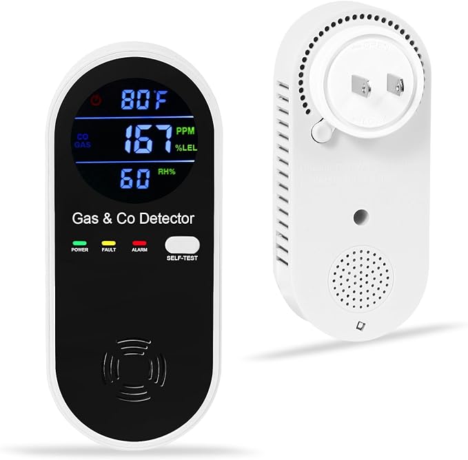 Hembisen Combination Natural Gas Detector & Carbon Monoxide Detector, 4-in-1 by HembisenSafetyProducts