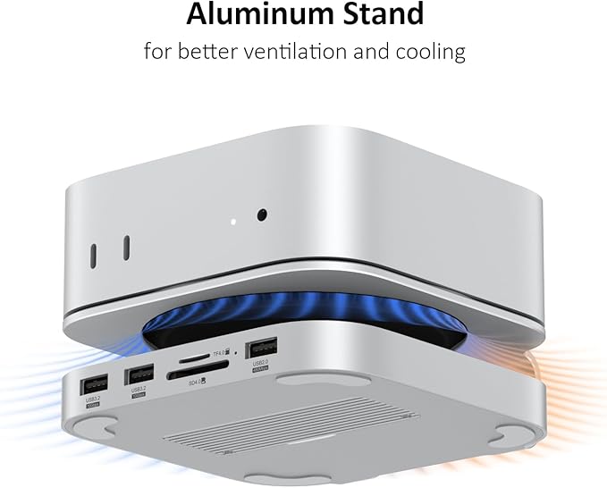 Akyyajaure Mac mini Hub: 9 in 1 Aluminum Stand & Dock - Image 5