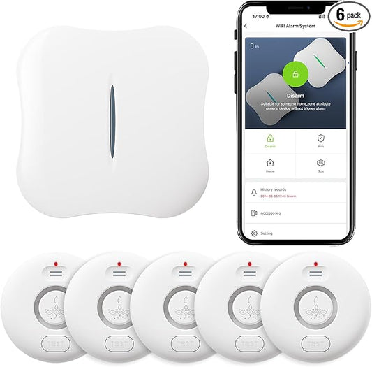 WiFi Water Leak Detectors 5 Pack, 120dB Adjustable Loud Water Leak Sensor by Unknown