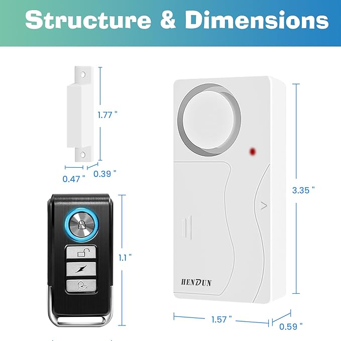 HENDUN Updated Door Alarm for Home Security, Pool Alarm for Kids Safety - Image 7