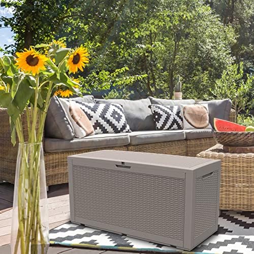 modern-depo 100 gallon deck box waterproof outdoor storage, package contents