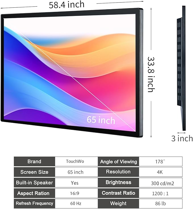 TouchWo 65-inch Interactive Touchscreen Monitor, Electronic Whiteboard Touch - Image 7