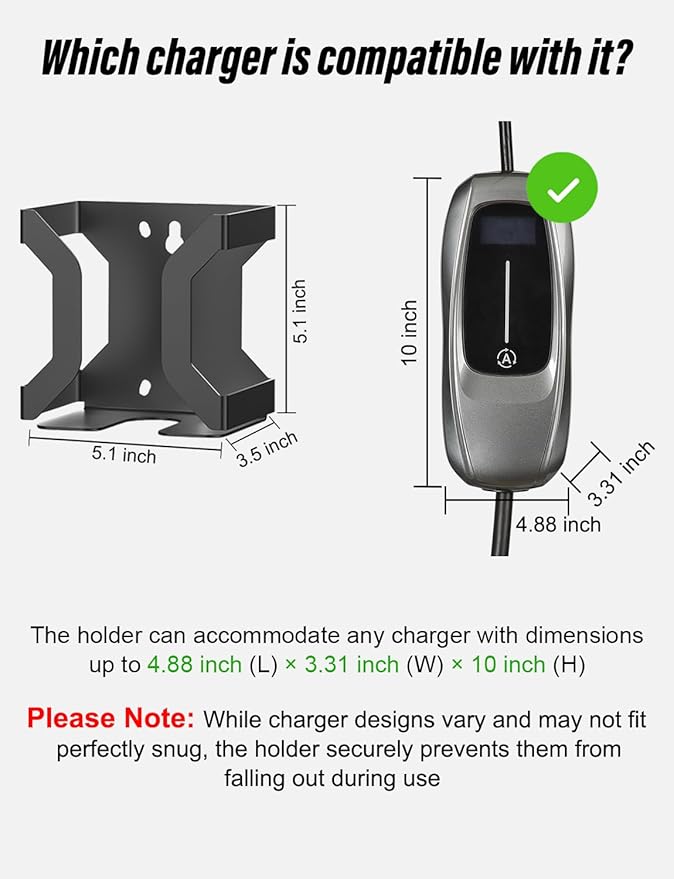BMZX EV Charger Holder J1772, Wall Mount Kit - Image 5