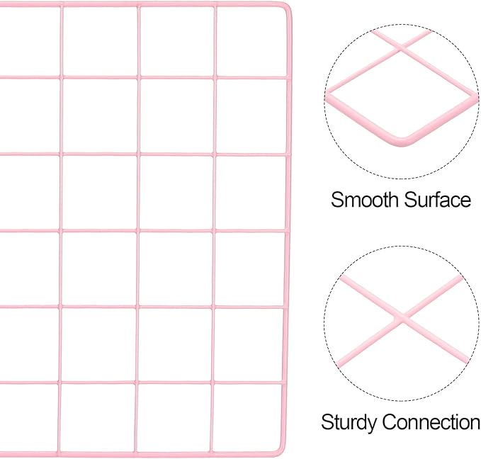 PATIKIL 24"x12" Wire Grid Panel, 2 Pack Board Photo Pictures Memo Display Grid - Image 3