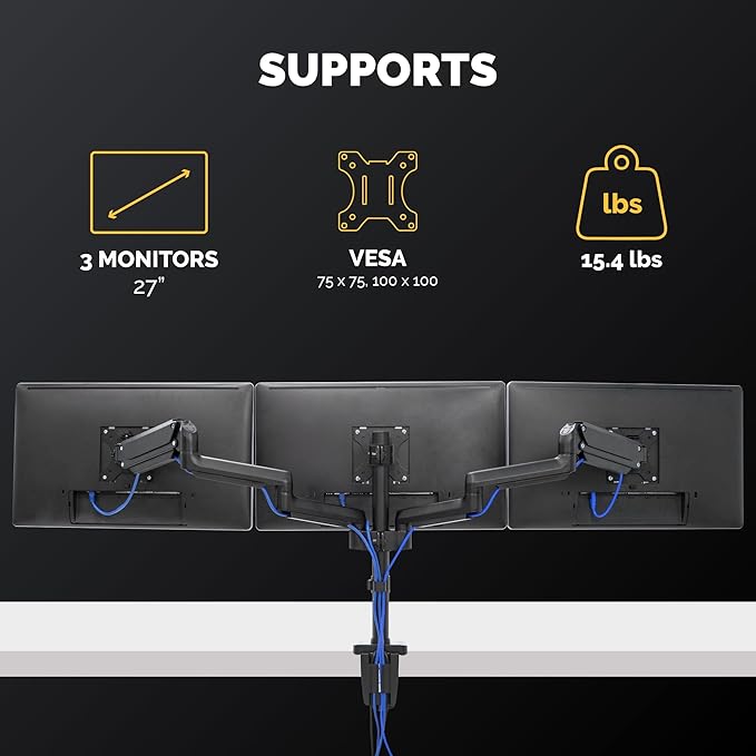 Fellowes Platinum Series Triple Monitor Arm - Image 3