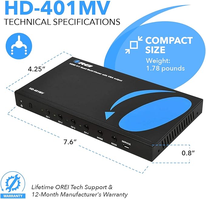OREI HDMI Switcher 4 in 1 Out - Image 5