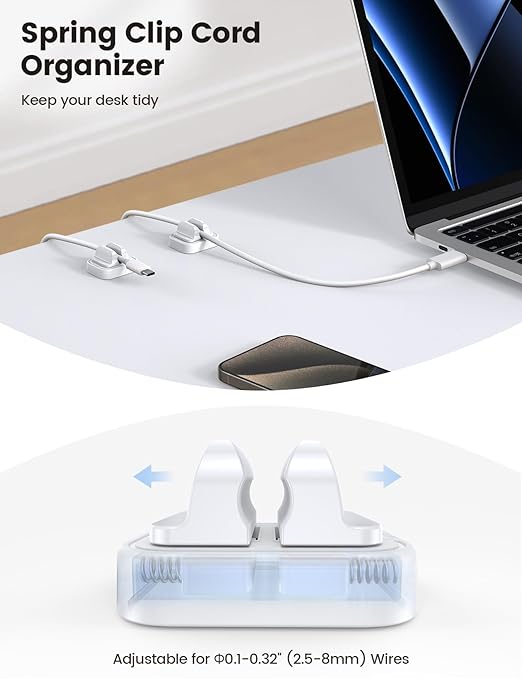 5Pack Cord Holder Clips, Desk Organizer Accessories- Lamicall Cable Holder - Image 2