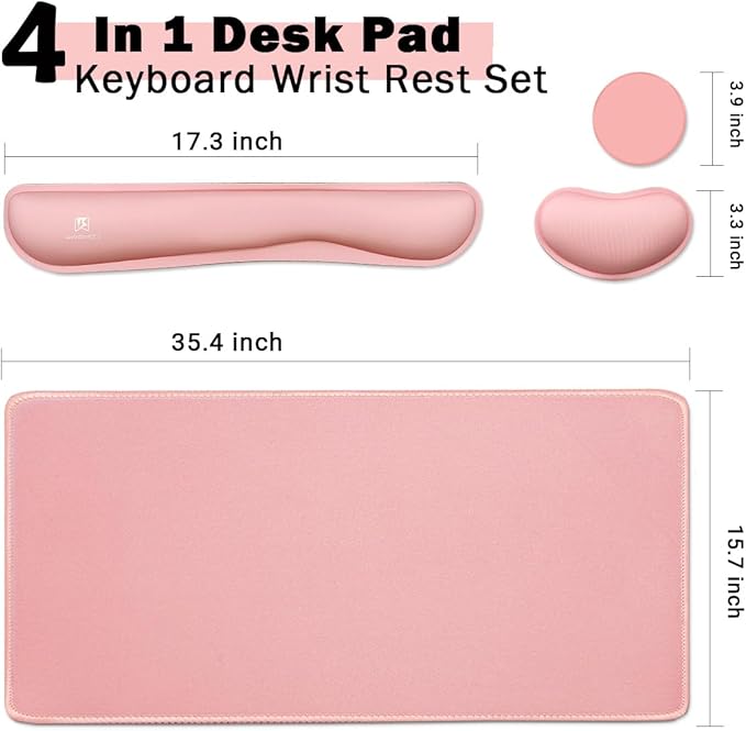4-in-1 Large Gaming Mouse Pad, Keyboard Wrist Rest Pad & Wrist Support Mousepad - Image 2