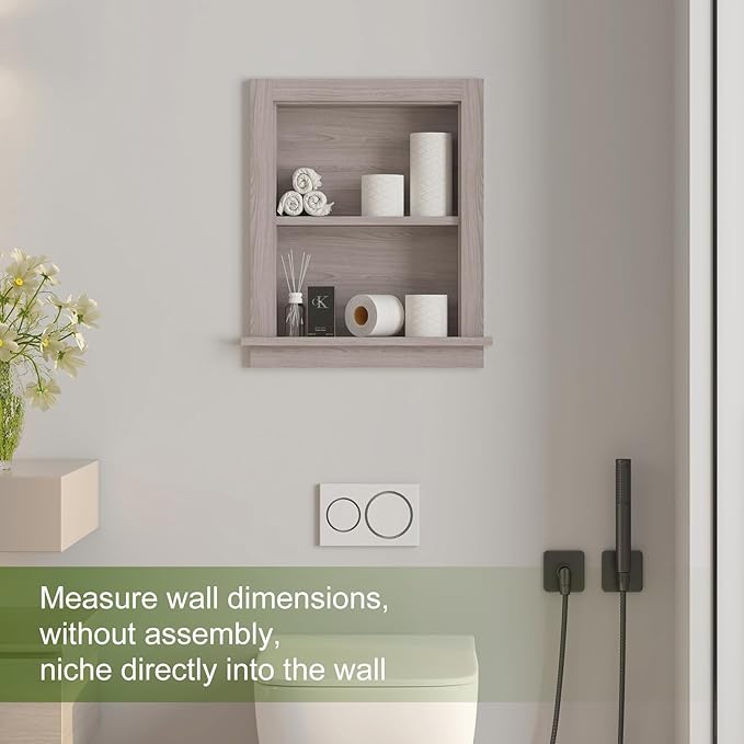Recessed Medicine Cabinet, Fully Assembled Recessed Wall Niche, Waterproof in - Image 6