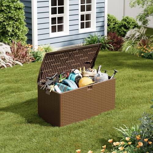 idealhouse 100 gal waterproof blow molded resin deck, front angle view