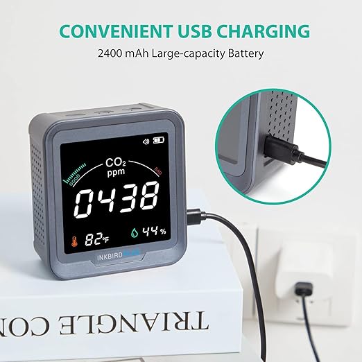 INKBIRDPLUS Ndir CO2 Detector Battery Powered | Digital CO2 Monitor - Image 5