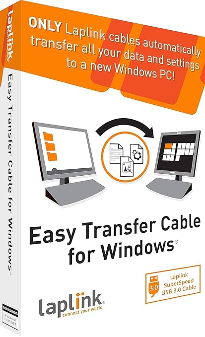 LAPLINK Easy Transfer Cable for Windows, Includes PCmover Express Software and by LaplinkSoftware