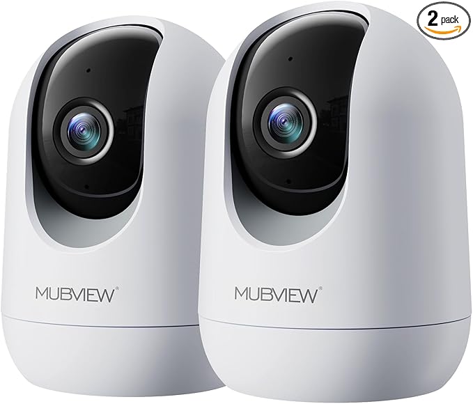 MUBVIEW Cameras for Home Security, 2.4/5GHz WiFi 2K Indoor Wired Se2.curity by MUBVIEW
