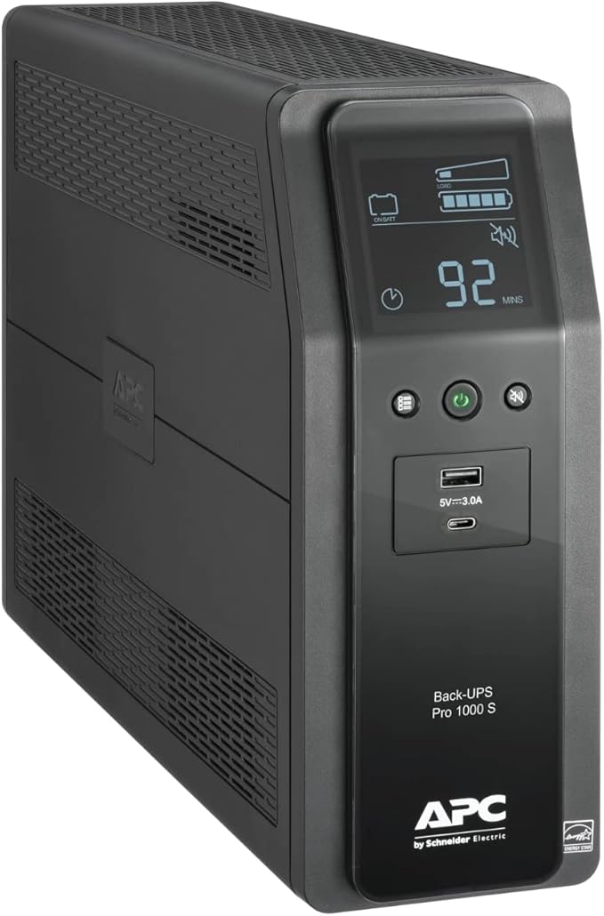 APC UPS Back-UPS Pro, 1000VA Sinewave UPS Battery Backup & Surge Protector by APCbySchneiderElectric