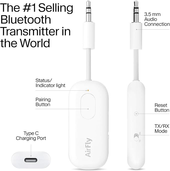 Twelve South AirFly Pro | Bluetooth Wireless Transmitter/Receiver Adapter - Image 3