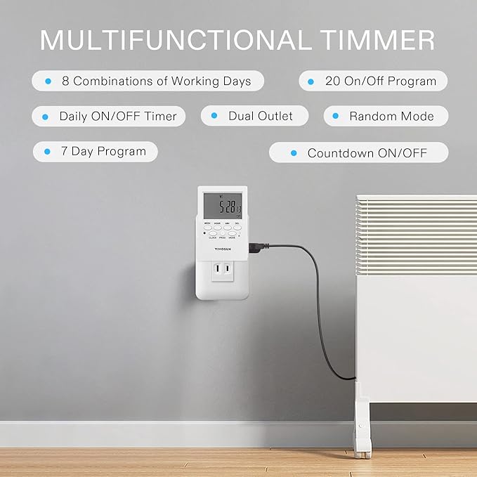 VIVOSUN Digital Timer Outlet 7 Day Programmable Digital Outlet Timer - Image 3