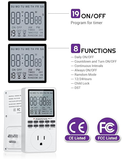 Outlet Timer, NEARPOW Multifunctional Programmable Timer - Image 2