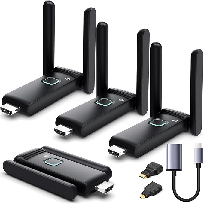 Wireless HDMI 3 Receivers and Transmitter, No Hot, Plug and Play, 2.4/5.8GHz by YUYUNLOMN
