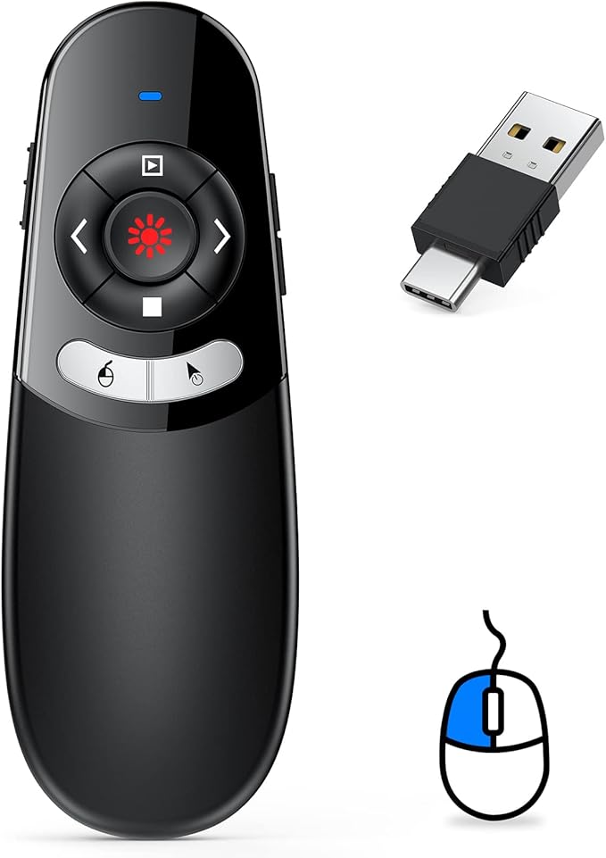DINOSTRIKE 2 in 1 Type C and USB Presentation Clicker by DINOSTRIKE