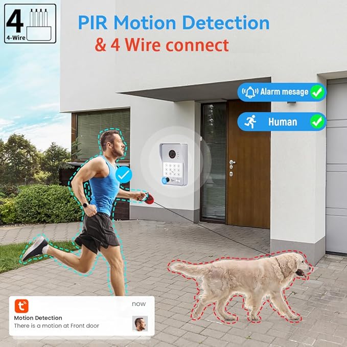 Wired Video Door Phone Apartment Intercom System, 7 Inch Touch Monitor - Image 5