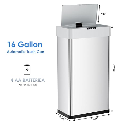 AthLike Sensor Trash Can, Touchless Motion Sensor Trash Bin, Smart Automatic - Image 2