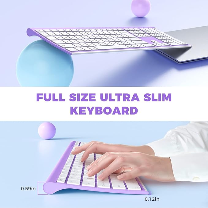 Wireless Keyboard and Mouse, Vssoplor 2.4GHz Rechargeable Compact Quiet - Image 2