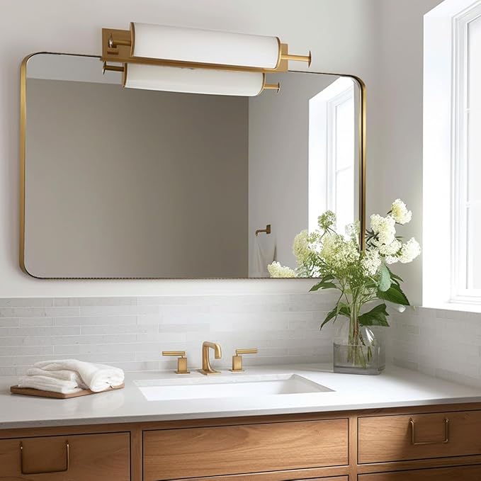 ANDY STAR 30"x48" Brass Gold Bathroom Mirror, Large Wall Mirror by ANDYSTAR