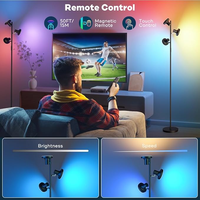 SIBRILLE RGB Floor Lamp, 36W Bright LED Standing Lamp - Image 5